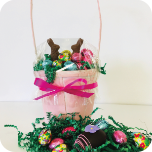 Two Bunny Chocolate Basket